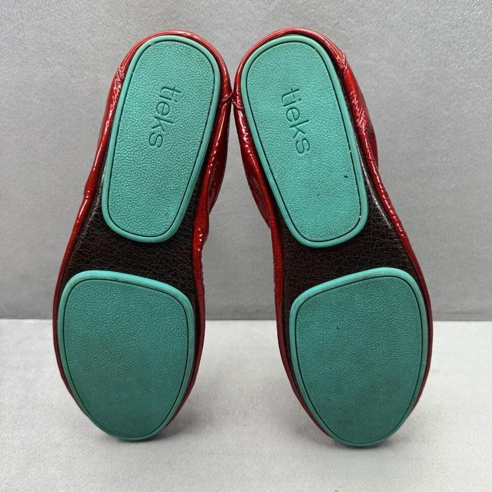 Tieks by Gavrieli Red Diamond Womens 8 Ballet Flats Full Grain Patent Leather